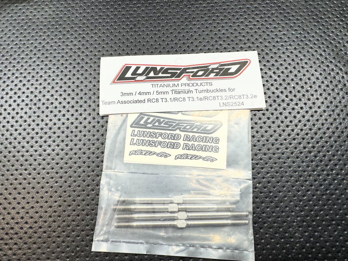 Lunsford Titanium Turnbuckle Kit LNS2524 for Associated RC8T3.1/3.2