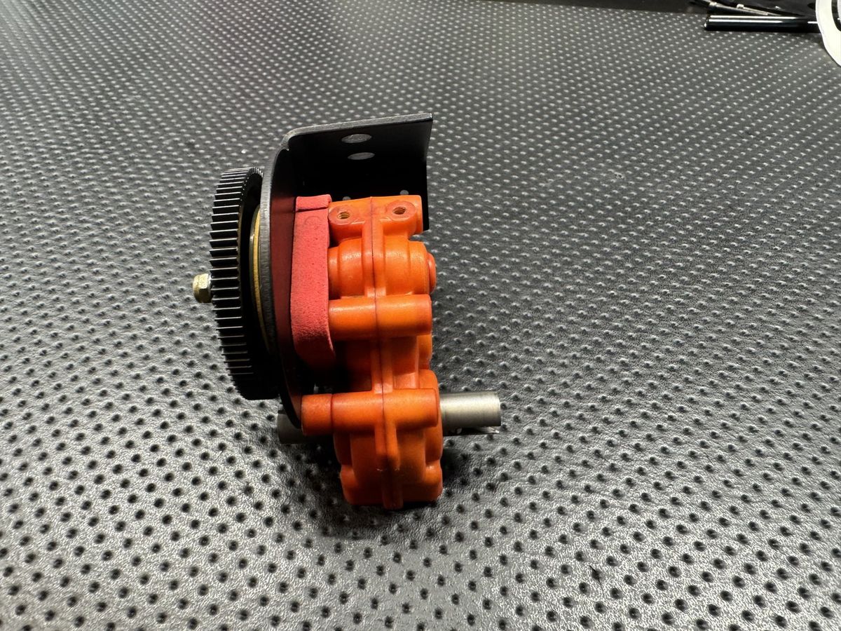 Vintage RC10 Style Orange Transmission Gearbox Assembly Used photo 2