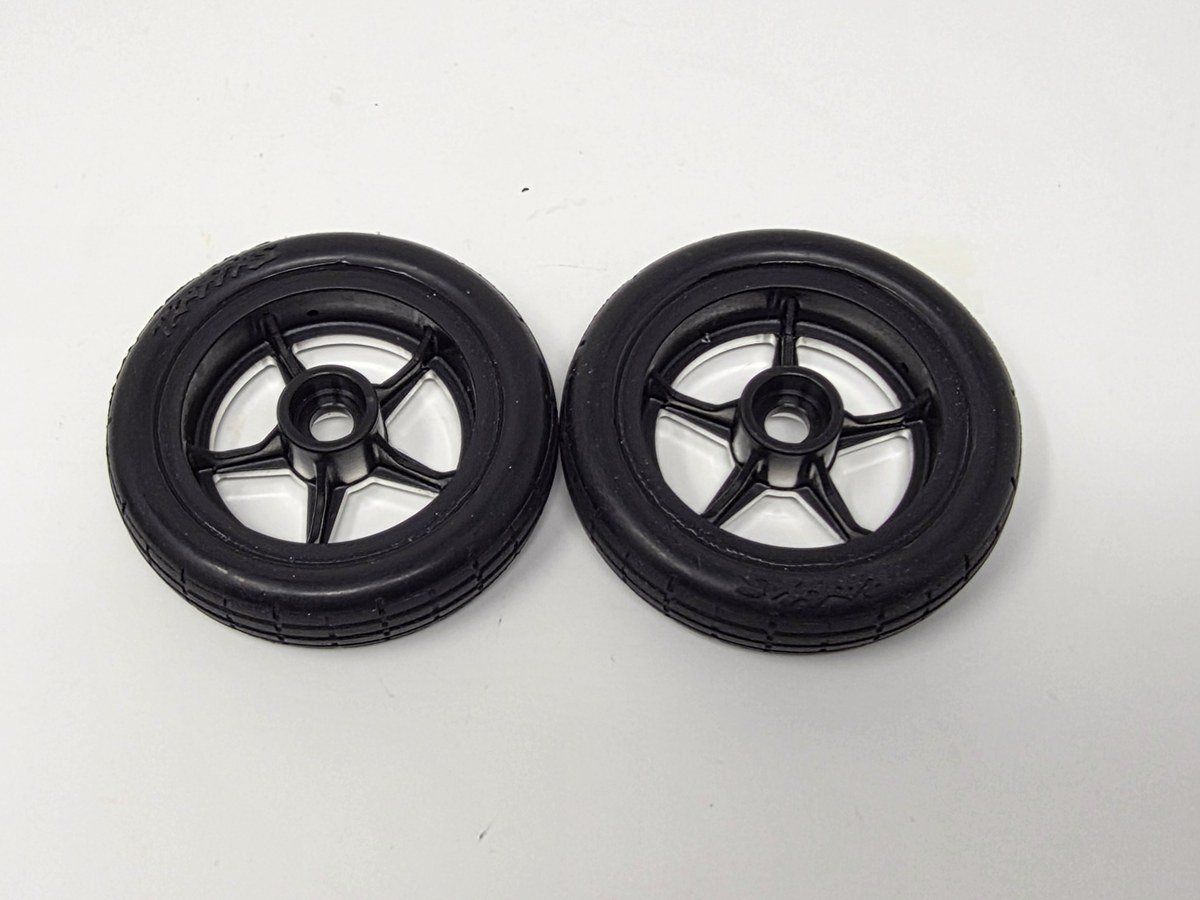 Traxxas 6975 Funny Car Front Tires Chrome 5-Spoke Wheels Pre-Mounted (2) photo 3