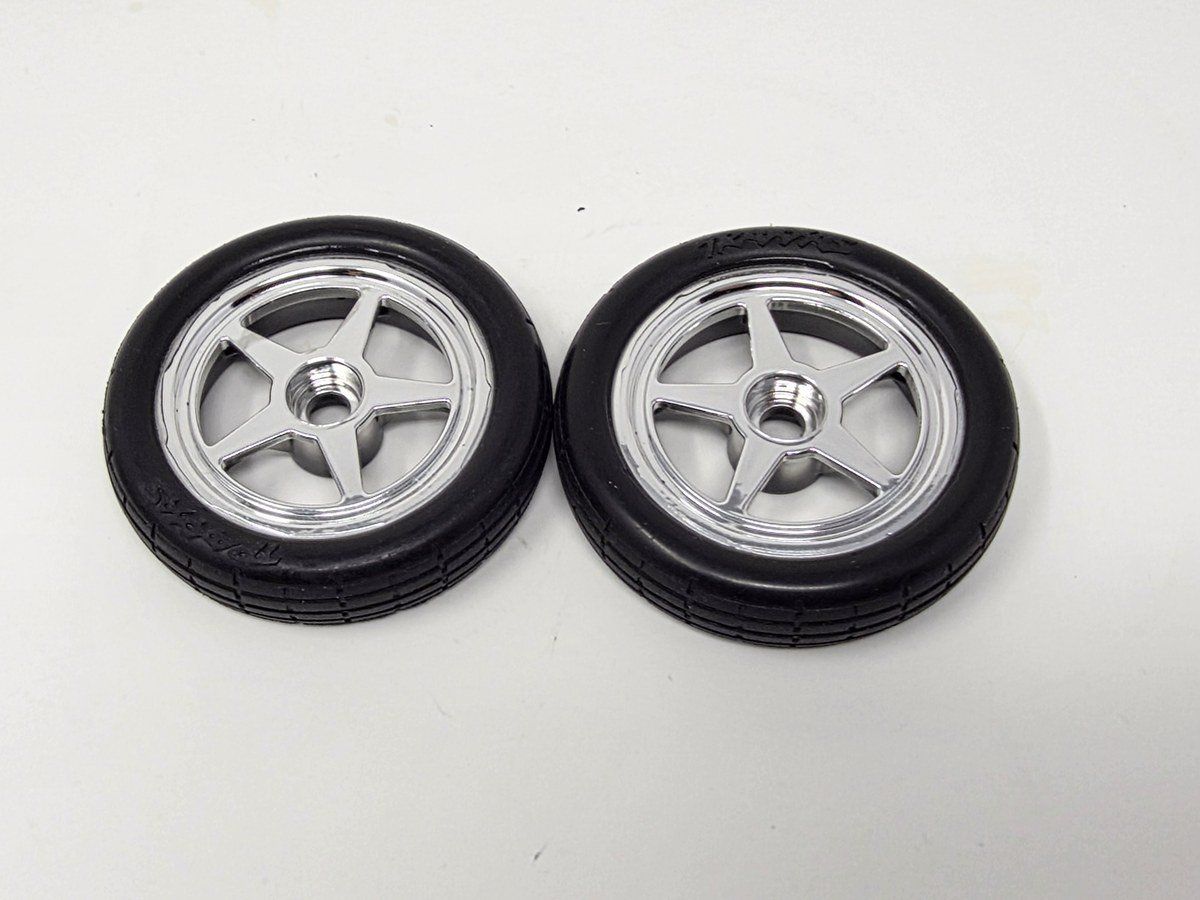 Traxxas 6975 Funny Car Front Tires Chrome 5-Spoke Wheels Pre-Mounted (2) photo 4